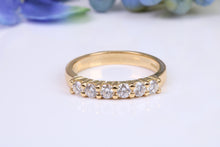 Load image into Gallery viewer, Traditional Eternity Ring set with Six Natural Round cut Diamonds, 0.60ct Diamonds, made from 18ct Yellow Gold, British Hallmarked