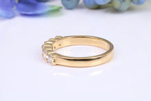 Load image into Gallery viewer, Traditional Eternity Ring set with Six Natural Round cut Diamonds, 0.60ct Diamonds, made from 18ct Yellow Gold, British Hallmarked
