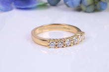 Load image into Gallery viewer, Traditional Eternity Ring set with Six Natural Round cut Diamonds, 0.60ct Diamonds, made from 18ct Yellow Gold, British Hallmarked