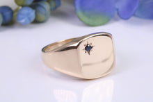 Load image into Gallery viewer, Chunky and Heavy Black Diamond set Yellow Gold Signet Ring