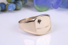 Load image into Gallery viewer, Chunky and Heavy Black Diamond set Yellow Gold Signet Ring