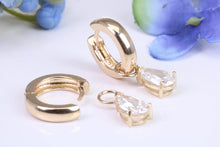 Load image into Gallery viewer, Stunning and Beautiful Hinged Hoop Earrings set with One carat each carat D VS 1 Graded Certified Pear Drop cut Diamonds