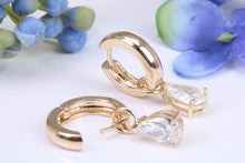 Load image into Gallery viewer, Stunning and Beautiful Hinged Hoop Earrings set with One carat each carat D VS 1 Graded Certified Pear Drop cut Diamonds