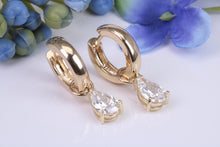 Load image into Gallery viewer, Stunning and Beautiful Hinged Hoop Earrings set with One carat each carat D VS 1 Graded Certified Pear Drop cut Diamonds
