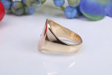 Load image into Gallery viewer, Four Natural Blue Sapphire set Yellow Gold Signet Ring, Made From Solid Cast Yellow Gold, British Hallmarked