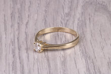 Load image into Gallery viewer, 0.28 carat Natural Diamond set Yellow Gold Solitaire, Dainty Ring, British Hallmarked