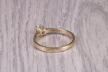 Load image into Gallery viewer, 0.28 carat Natural Diamond set Yellow Gold Solitaire, Dainty Ring, British Hallmarked