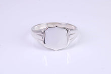 Load image into Gallery viewer, Shield Shaped Signet Ring, Available in your choice of precious metals