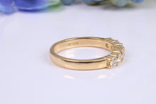 Load image into Gallery viewer, Traditional Eternity Ring set with Six Natural Round cut Diamonds, 0.60ct Diamonds, made from 18ct Yellow Gold, British Hallmarked