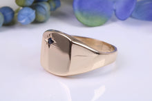 Load image into Gallery viewer, Chunky and Heavy Black Diamond set Yellow Gold Signet Ring