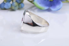 Load image into Gallery viewer, Ruby set Chunky Oval Faced Signet Ring in solid cast Silver, British Hallmarked