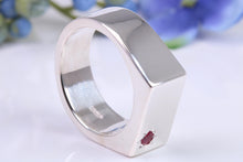 Load image into Gallery viewer, Very Large and Chunky Ruby set Signet Ring, Made From Completely Solid Cast Silver, British Hallmarked