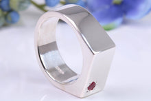 Load image into Gallery viewer, Very Large and Chunky Ruby set Signet Ring, Made From Completely Solid Cast Silver, British Hallmarked