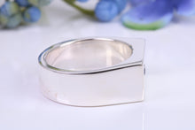 Load image into Gallery viewer, Very Large and Chunky Sapphire set Signet Ring, Made From Completely Solid Cast Silver, British Hallmarked