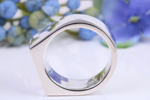 Load image into Gallery viewer, Very Large and Chunky Sapphire set Signet Ring, Made From Completely Solid Cast Silver, British Hallmarked