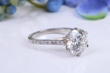 Load image into Gallery viewer, Very Large Four carat Certified Round cut Lab Diamond set Platinum Solitaire, Top Graded Diamond