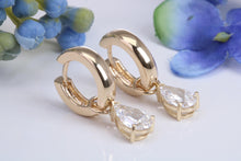 Load image into Gallery viewer, Stunning and Beautiful Hinged Hoop Earrings set with One carat each carat D VS 1 Graded Certified Pear Drop cut Diamonds