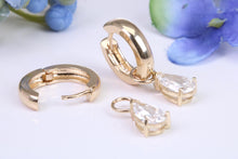 Load image into Gallery viewer, Stunning and Beautiful Hinged Hoop Earrings set with One carat each carat D VS 1 Graded Certified Pear Drop cut Diamonds
