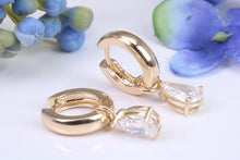 Load image into Gallery viewer, Stunning and Beautiful Hinged Hoop Earrings set with One carat each carat D VS 1 Graded Certified Pear Drop cut Diamonds