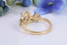 Load image into Gallery viewer, One carat Oval cut and Flanked with Round and Marquise cut Lab Grown Diamond set Engagement Ring, Absolutely Stunning Ring