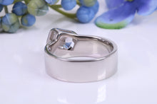 Load image into Gallery viewer, 7 mm Wide Off set Two carat D VS 1 Graded Certified Radiant cut Diamond set Ring
