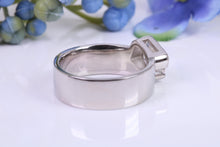 Load image into Gallery viewer, 7 mm Wide Off set Two carat D VS 1 Graded Certified Radiant cut Diamond set Ring