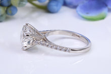 Load image into Gallery viewer, Very Large Four carat Certified Round cut Lab Diamond set Platinum Solitaire, Top Graded Diamond