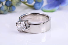 Load image into Gallery viewer, 7 mm Wide Off set Two carat D VS 1 Graded Certified Radiant cut Diamond set Ring