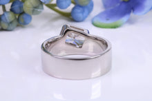 Load image into Gallery viewer, 7 mm Wide Off set Two carat D VS 1 Graded Certified Radiant cut Diamond set Ring