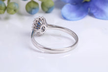 Load image into Gallery viewer, Beautiful Blue Sapphire and Diamond Halo set Ring