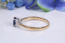 Load image into Gallery viewer, Traditional Sapphire and Diamond Two Tone Trilogy Ring, Made From 18ct Yellow and White Gold