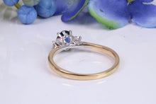 Load image into Gallery viewer, Traditional Sapphire and Diamond Two Tone Trilogy Ring, Made From 18ct Yellow and White Gold