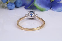 Load image into Gallery viewer, Traditional Sapphire and Diamond Two Tone Trilogy Ring, Made From 18ct Yellow and White Gold