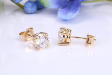 Load image into Gallery viewer, One carat each D V V S 1 Graded Certified Diamond Set 18ct Yellow Gold Solitaire Stud Earrings, Best Graded Lab Diamonds