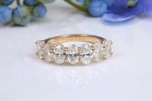 Load image into Gallery viewer, Seven Oval cut Diamond set Ring, Perfect as Eternity or Wedding Ring,3.50ct total Diamonds, Gold or Platinum Option, British Hallmarked