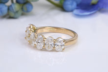 Load image into Gallery viewer, Seven Oval cut Diamond set Ring, Perfect as Eternity or Wedding Ring,3.50ct total Diamonds, Gold or Platinum Option, British Hallmarked