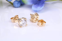 Load image into Gallery viewer, One carat each D V V S 1 Graded Certified Diamond Set 18ct Yellow Gold Solitaire Stud Earrings, Best Graded Lab Diamonds
