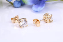 Load image into Gallery viewer, One carat each D V V S 1 Graded Certified Diamond Set 18ct Yellow Gold Solitaire Stud Earrings, Best Graded Lab Diamonds