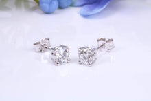 Load image into Gallery viewer, Quarter carat Diamond Set Solitaire Stud Earrings, Best Graded Lab Diamonds