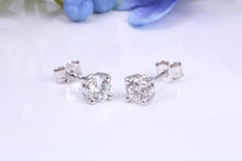 Load image into Gallery viewer, Half carat each D V V S 1 Graded Certified Diamond Set Platinum Solitaire Stud Earrings, Best Graded Lab Diamonds