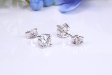 Load image into Gallery viewer, Half carat each D V V S 1 Graded Certified Diamond Set Platinum Solitaire Stud Earrings, Best Graded Lab Diamonds