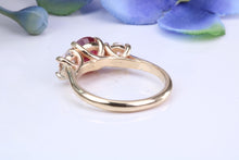 Load image into Gallery viewer, Stunning Ruby and Diamond Trilogy set Gold Ring, 1.77ct Ruby, 1.00ct D VVS1 Graded Diamonds, British Hallmarked