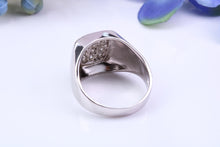 Load image into Gallery viewer, Diamonds set Signet Ring, Made From Solid Cast Silver, British Hallmarked
