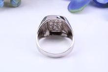 Load image into Gallery viewer, Diamonds set Signet Ring, Made From Solid Cast Silver, British Hallmarked