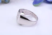 Load image into Gallery viewer, Diamonds set Signet Ring, Made From Solid Cast Silver, British Hallmarked