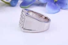 Load image into Gallery viewer, Diamonds set Signet Ring, Made From Solid Cast Silver, British Hallmarked