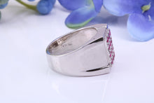 Load image into Gallery viewer, Natural Rubies set Signet Ring, Made From Solid Cast Silver, British Hallmarked