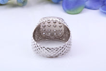 Load image into Gallery viewer, Chunky Diamonds set Signet Ring, Made From Solid Cast Silver, British Hallmarked