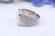 Load image into Gallery viewer, Chunky Diamonds set Signet Ring, Made From Solid Cast Silver, British Hallmarked