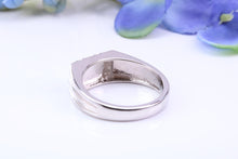 Load image into Gallery viewer, Diamonds set Signet Ring, Made From Solid Cast Silver, British Hallmarked